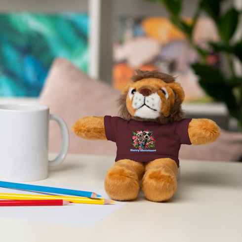 Custom Photo Festive Poinsettia Stuffed Animals with Tee